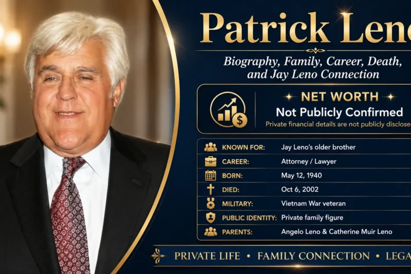 Patrick Leno: Biography, Family, Career, Death, and Jay Leno Connection