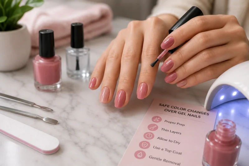 Nail Polish on Gel Nails: Safe Color Changes Without Nail Damage!