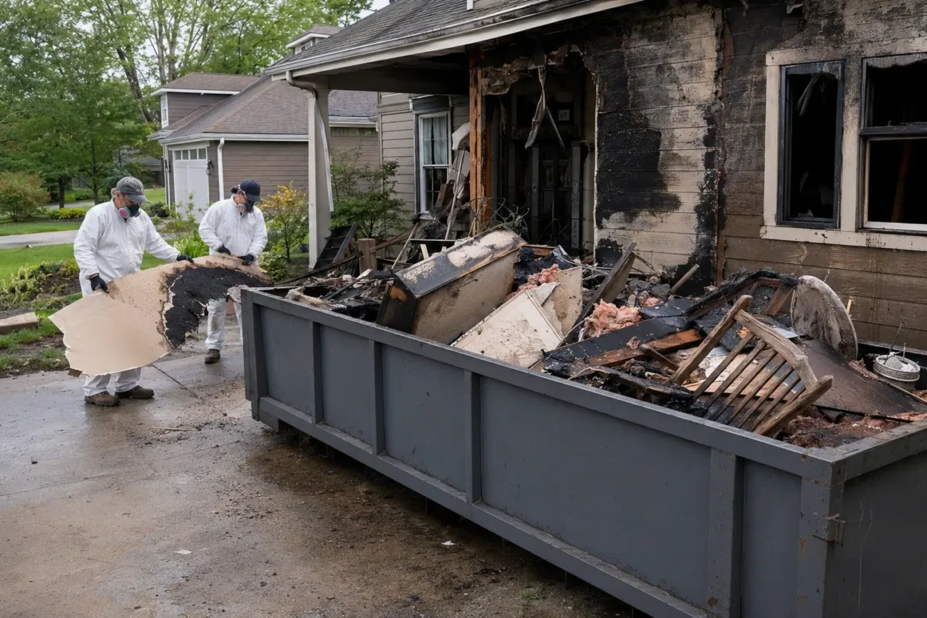 Dumpster Rental Considerations for Fire-Damaged Property Cleanup Projects
